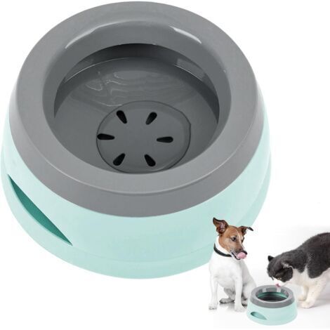 1 accessoire de voyage en plastique bleu pour chien et chat mesurant 18,9 L x 8 L x 15,6 H, bol anti-vibration de 750 ml, distributeur d'eau portable amovible (1/5)