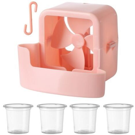 Glacière portable avec crochet (rose) - 1 ventilateur à glace pour un refroidissement rapide - Ajouter des glaçons sur la table (1/5)