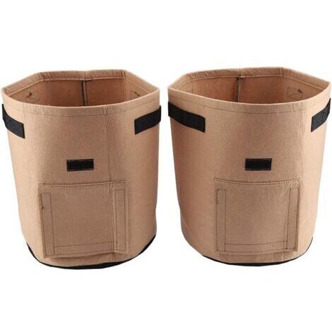 Sac de plantation de pommes de terre beige 3540cm 2 pots de fleurs respirants pour la culture de légumes seau de plantation en feutre ouvert (1/5)