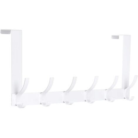 Porte-manteau de porte avec 12 crochets, porte-manteau de porte, crochets de porte pour salle de bain et cuisine (blanc) (1/5)