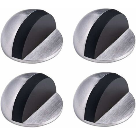 Butée de Porte,Arret de Porte en Acier Inoxydable,Butée de Porte Adhesive,Butoir Porte au Sol,Butée de Porte en Caoutchouc ,Demi Lune Bloc Porte, pour la Maison et le Bureau,4 Pièces (1/4)