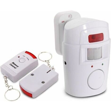 Alarme Sirène sans Fil Sécurité Infrarouge IR PIR Capteur Détecteur de Mouvement 2 télécommande pour Maison Domestique Camping Car Garage