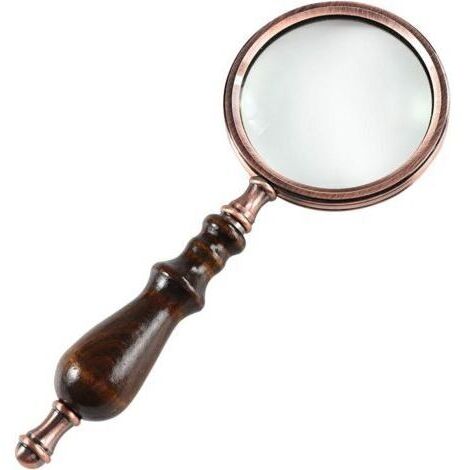 Loupe 10 x en cuivre antique avec poignée en bois et verre véritable, meilleure loupe de lecture pour personnes âgées, dégénérescence maculaire