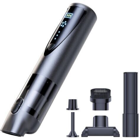 Aspirateur de voiture sans fil, aspirateur portable à main avec une forte aspiration, mini aspirateur eau et poussière pour les détails de la voiture, aspirateur automatique rechargeable avec kit de d (1/5)
