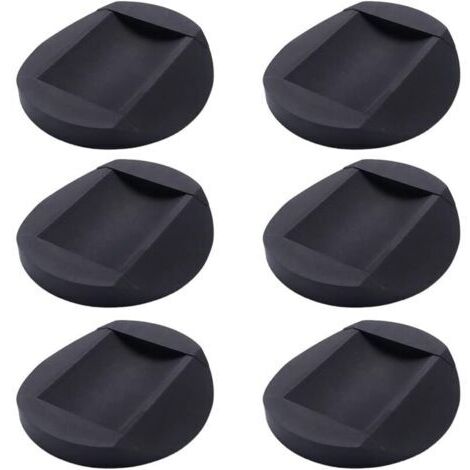 Lot de 6 patins antidérapants en caoutchouc pour meubles, coussins pour pieds de chaise, tous sols, roulettes pour meubles, noir (1/5)