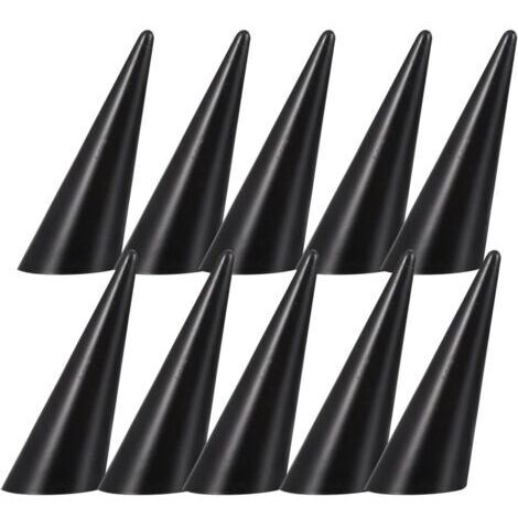 10 Pièces Présentoirs à Bagues en Acrylique Noir - Support Conique pour Organisation et Exposition de Bijoux (1/4)