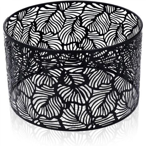 Abat-jour tambour universel moderne noir pour ampoules E14 E27 25x16 cm, lampe à dissipation thermique
