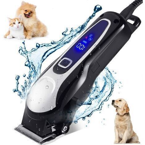 Tondeuse Chien Professionnelle,Tondeuse Chien Poil Long Epais Electrique sans Fil Kit,Tondeuse Animaux Chien Chat Professionnelle,Pet Grooming Kit,Lame Tranchante Sûre,Faible Bruit,Écran LCD (1/5)