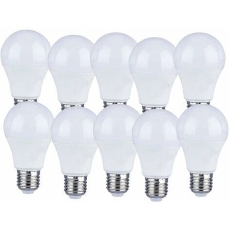 Lot de 10 Lot de 10 Ampoules LED E27 9W A60 - Lumière Blanche Chaud 4000K - 806 Lumen (1/5)