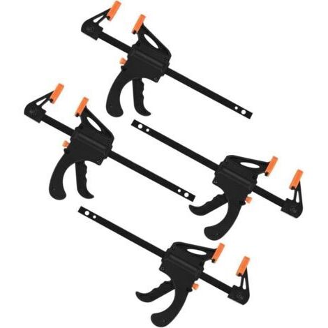 4 Pièces Serres-joints à Une Main, Pince à Barre à Cliquet, Rapide à Cliquet à Libération, Clamp Barre de Fixation (1/5)