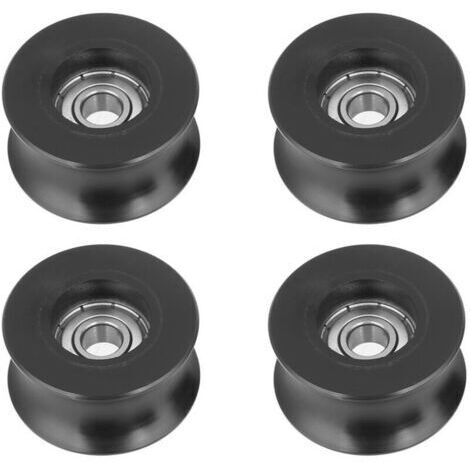4 pcs U Poulie à Gorge 0840UU Roue Gorge Type d'U Roue de Guidage de Rouleau de Poulie en U 8x40x20.7mm (4pcs 8x40x20.7mm) (1/5)