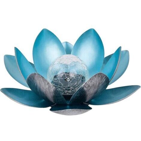 Lumière Solaire de Lotus Fleur de Lotus Solaire Lampe Solaire LED en Forme de Fleur de Lotus éclairage de Lotus en Verre de Globe Craquelé Fleur de Lotus Lumineuse pour Jardin Cour (1/5)