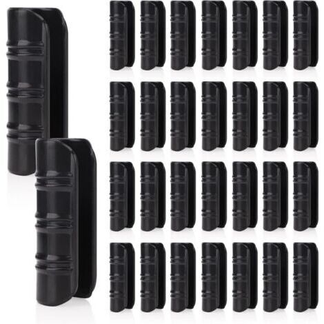 30 PCS Jardin Bâtiments Tube Clip, Clips en Plastique pour Serre Film Clip Tube Serrage Connecteur Kit, pour Serre Bannière Cadre Abris Noir 25mm (1/4)