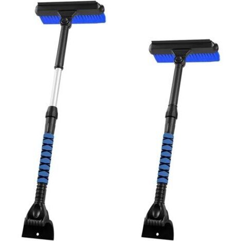 Brosse à neige et grattoir à glace pour voiture, grattoirs à glace pour pare-brise, outil de déneigement automobile 3 en 1 avec poignée en mousse ergonomique et tête de brosse rotative à 360° (1/5)