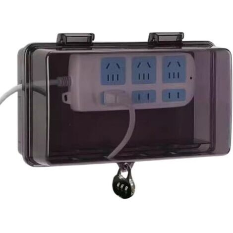 (noir)Boîtier de prise de courant extérieur étanche avec serrure - Station de charge de batterie antivol pour l'extérieur