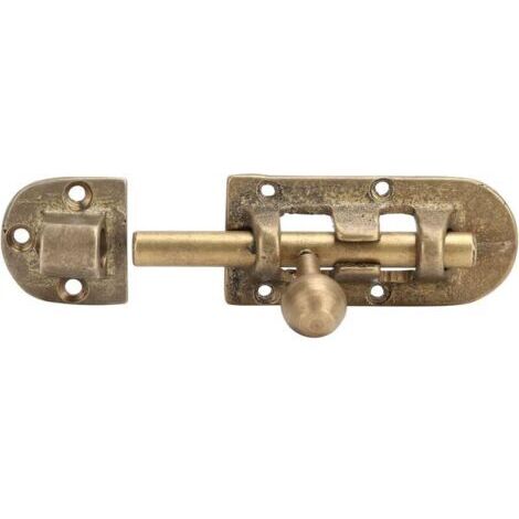 Verrou de Porte en Laiton, Sécurité à La Maison Boulons de Fenêtre Antiques Vintage Pur Cuivre Boucle Serrure Coulissante Porte Verrou Coulissant pour Porte Intérieure D'Entrepôt de Bureau (1/5)