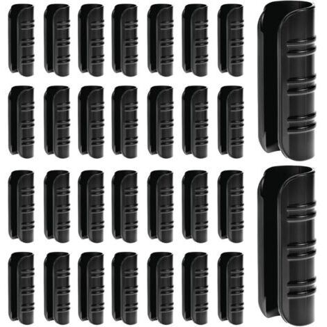 30 Pièces tuyau clips pour serre, pinces en film noir 25 mm, clips de fixation plastique, pour tuyaux en PVC de serre de jardin (1/4)