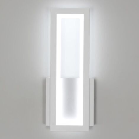 Blanc Applique Murale Intérieure LED, 17W Lampe Murale Noir Moderne Acrylique, Luminaire Mural Lumière Blanche pour Chambre, Salon, Couloir, Escalier, 32CM (1/4)