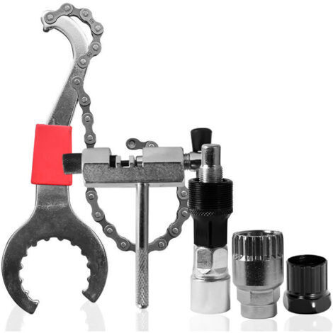 Outil de Maintenance pour Vélo, 5pcs Outil de Retrait de Cassette de Vélo, Kit D'outils de Réparation de Vélo, Outil de Démontage de Cassette de Vélo, Outil Séparateur de Chaîne (1/5)