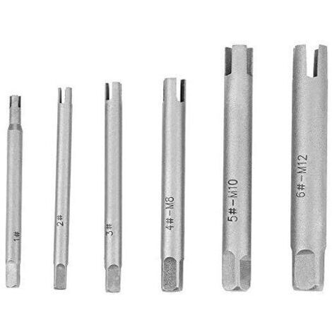 Extracteur de robinet 4 cannelures, Extracteur de taraudage Extracteur de vis Acier tête cassée Tarauds Dissolvant Vis Stripped Jeu de robinets extracteurs(6-piece set) (1/5)
