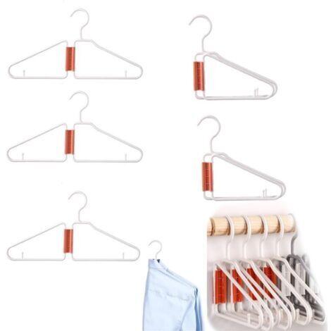 (Lot de 5) Cintres semi-pliables, cintres portables pour chemises et costumes cintres pliables, organisateur suspendu léger, cintres gain de place, cintres de voyage pliables (1/4)