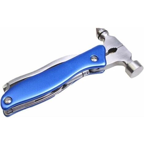 Marteau De Sécurité De Voiture en Acier Inoxydable Multi-Outils, Kit D'outils Multifonctionnels Portables pour Outil D'évacuation d'urgence De Voiture, Camping, Ménage,Bleu (1/5)