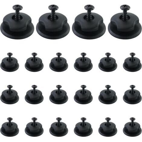 Lot de 22 accessoires de remorque, fixation de bâche avec vis, boutons de bâche robustes, boutons de fixation en plastique, crochets de bâche, remorques, parfaits pour la fixation de filets de (1/4)