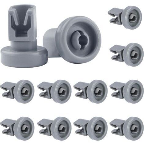 12 Pièces Petit Roulettes Panier Lave Vaisselle Compatible avec AEG Zanussi Privileg Favorit - Gris Roue Chariot Lave-vaisselle Accessoires de Rechange Roulette Tiroir Lave vaisselle (1/4)