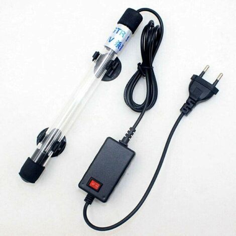 Lampe stérilisateur UV submersible 13 W – Taux de transmission UV 95% – Tube en quartz durable – Ventouses puissantes pour fixation