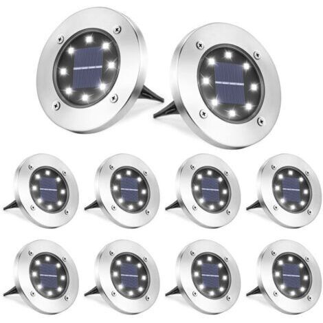 8 Pièces LED Lumière Solaire Extérieur-Lampe Solaires Jardin Au Sol-Blanc Froid Pelouse Lumière (1/5)
