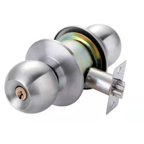 Poignée De Porte, Ronde Bouton Serrure Verrouillage Porte, Verrouillage par clés, Taille du loquet 70mm (1/4)