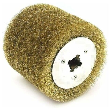 Brosse Nylon Circulaire,Brosse Nylon Abrasifs Brosse métallique 1pcs en Acier Inoxydable Roue for Bois Laque de Polissage et Meule d'ébarbage，120120110mm (Grit : Thin 0.15mm wire) (1/5)