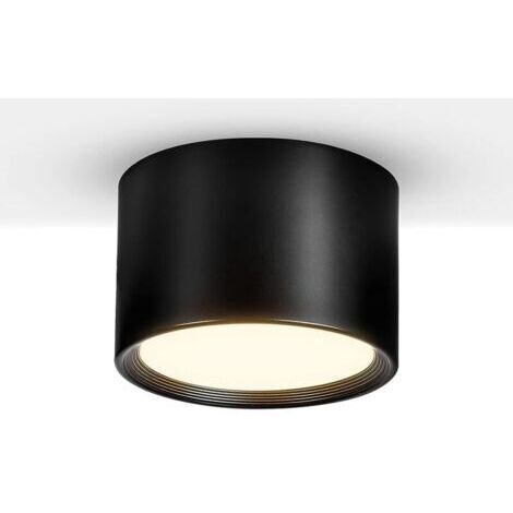 Spot plafond LED Noir Blanc Chaud 3000K 12W Luminaire Plafonnier salon salle à manger cuisine couloir chambre Ø140MM [Classe énergétique E] (1/4)