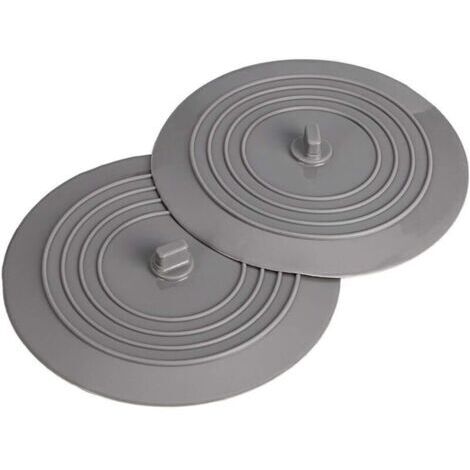 Lot de 2 Bouchons de vidange universels en caoutchouc siliconé, 15,2 cm, pour évier de cuisine, lavabo de salle de bain (1/4)
