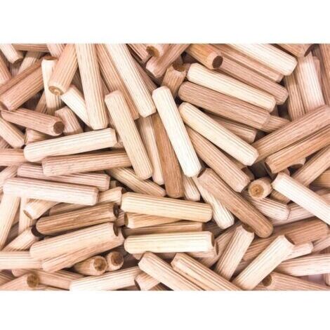 400 pcs de cheville bois 8 mm x 40 mm - goujon bois de hêtre massif idéal pour fraise à bois - convient pour gabarit de percage/guide de percage (1/4)