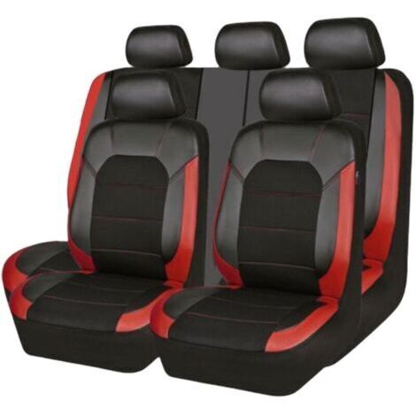 Voiture Ensembles De Housses Siège,Cuir Imperméable Et Respirant Protection Couvre Sieges,Red (1/4)