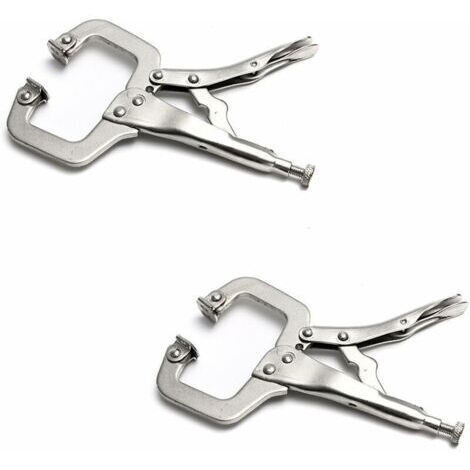 Lot de 2 colliers de serrage de 22,9 cm avec patins pivotants en acier pince étau de soudage (1/3)