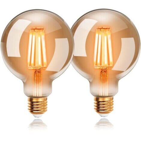 Ampoules LED 4W G80, Blanc Chaud 2200K E27, Equivalent à Ampoule Incandescente 40W, EXTRASTAR Ampoule Rétro à Filament, Rétro Antique Lampe décorative, Non-Dimmable, Lot de 2 (1/5)