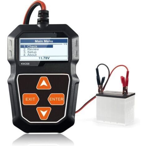 Testeur de Batterie Auto 12V, KW208 Testeur de tension de batterie 100-2000 CCA Testeur d'Alternateur Automobile Analyseur de Batterie (1/4)
