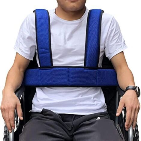 Gilet de Soutien du Torse avec Ceinture de sécurité pour Fauteuil Roulant pour Patients, Personnes âgées et handicapées, Harnais Complet réglable pour empêcher l'inclinaison ou la Chute, qualité Sup