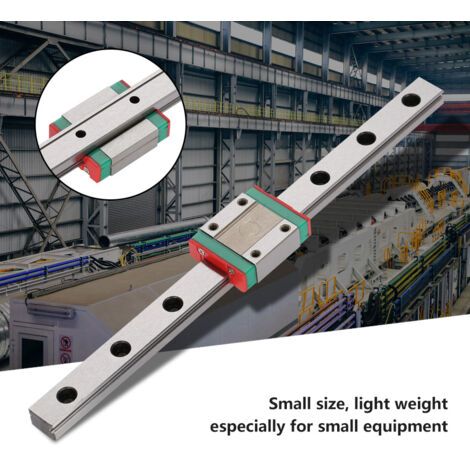 Guide linéaire miniature, 1 pièce LML12B Guide linéaire miniature de 12 mm de large + glissière pour tiges/axes/rails de mouvement linéaire trempés (200 mm)