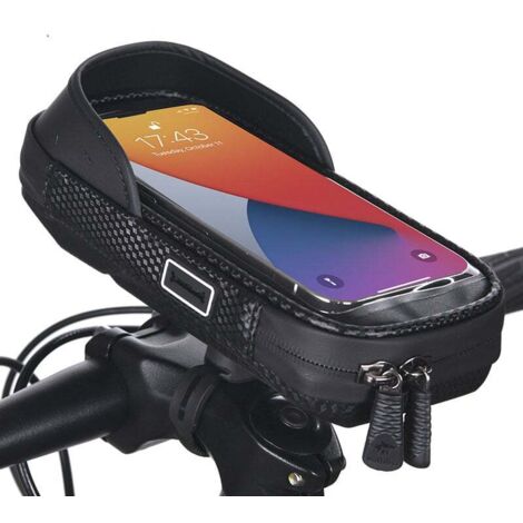 Sac de guidon de vélo, sac de téléphone portable étanche universel pour vélos, sac de guidon de moto, support de téléphone portable de vélo, rotation à 360 °