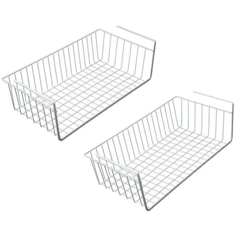 Panier de rangement de 40 cm pour tiroir, organisateur de rangement sous meuble (2 pièces, blanc) - RAPANDA