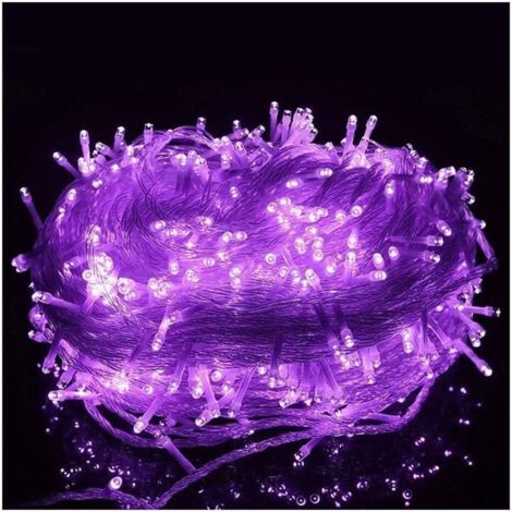 Guirlande lumineuse 1000 LED 100 m lumière violette, 8 modes d'éclairage, pour anniversaire, mariage, Noël, décoration d'intérieur ou d'extérieur, pergola, terrasse, maison