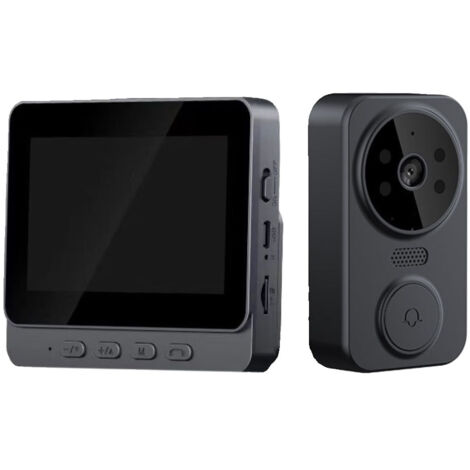 Sonnette vidéo de sécurité, caméra vidéo Wi-Fi, avec écran IPS 4,3", interphone vidéo bidirectionnel, sonnette sans fil