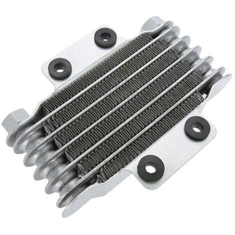 Refroidisseur d'huile de radiateur d'huile en alliage d'aluminium modifié pour moto M12 1.25mm interface débit de 85 ml adapté pour 100CC-250CC (argent)