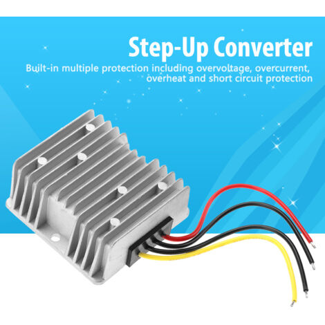 Convertisseur 12 V à 24 V, convertisseur 12 V à 24 V 15 A 360 W avec fusible, connecteur rapide étanche, convertisseur DC Boost pour voiturettes de golf, éclairage LED, voitures