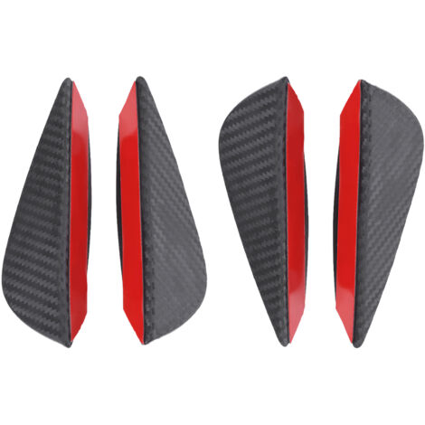 Lot de 4 ailerons de pare-chocs avant universels en fibre de carbone ABS pour voiture