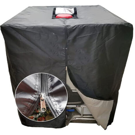 Housse de réservoir, housse de réservoir IBC 1000L avec fermeture éclair, protection UV anti-poussière, housse de réservoir d'eau imperméable 1000L, housse en tissu Oxford 210D, récipient d'eau de plu