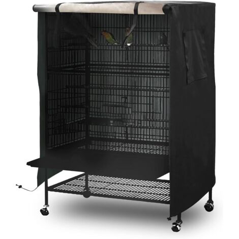 Housse de protection pour cage à oiseaux (600D) - Protection solaire - Universelle - Noir - 130 x 96 x 59 cm (1/5)